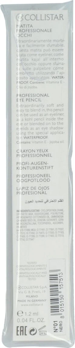 Collistar Professional Eyepencil 1, Black -Pure Skin Verkoop 261x1200